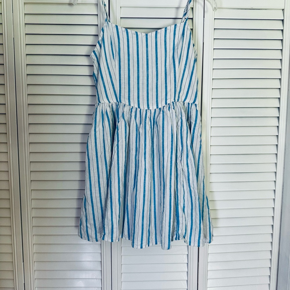 Aerie Blue and White Spaghetti Strap Sundress